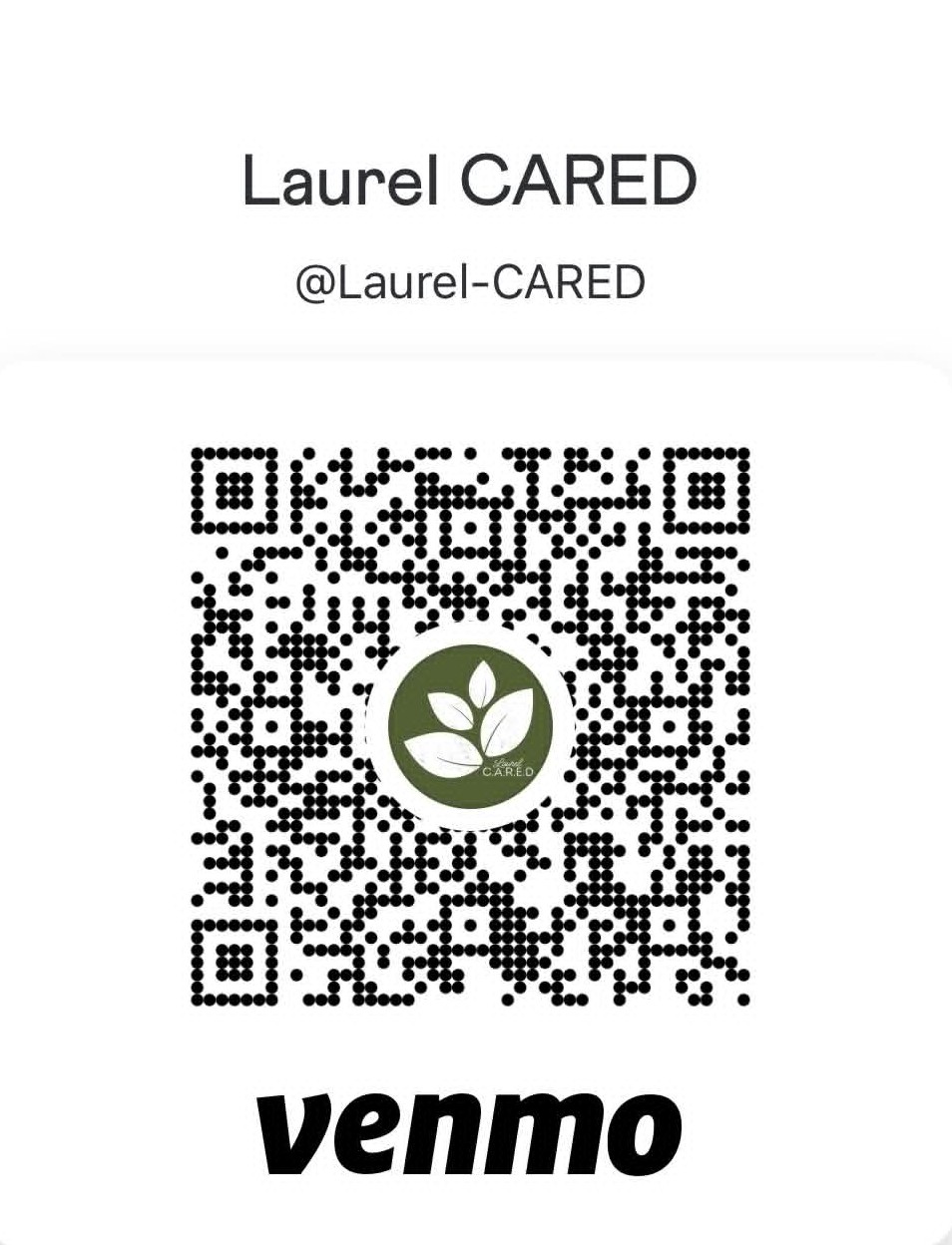 Venmo QR code for @Laurel-CARED